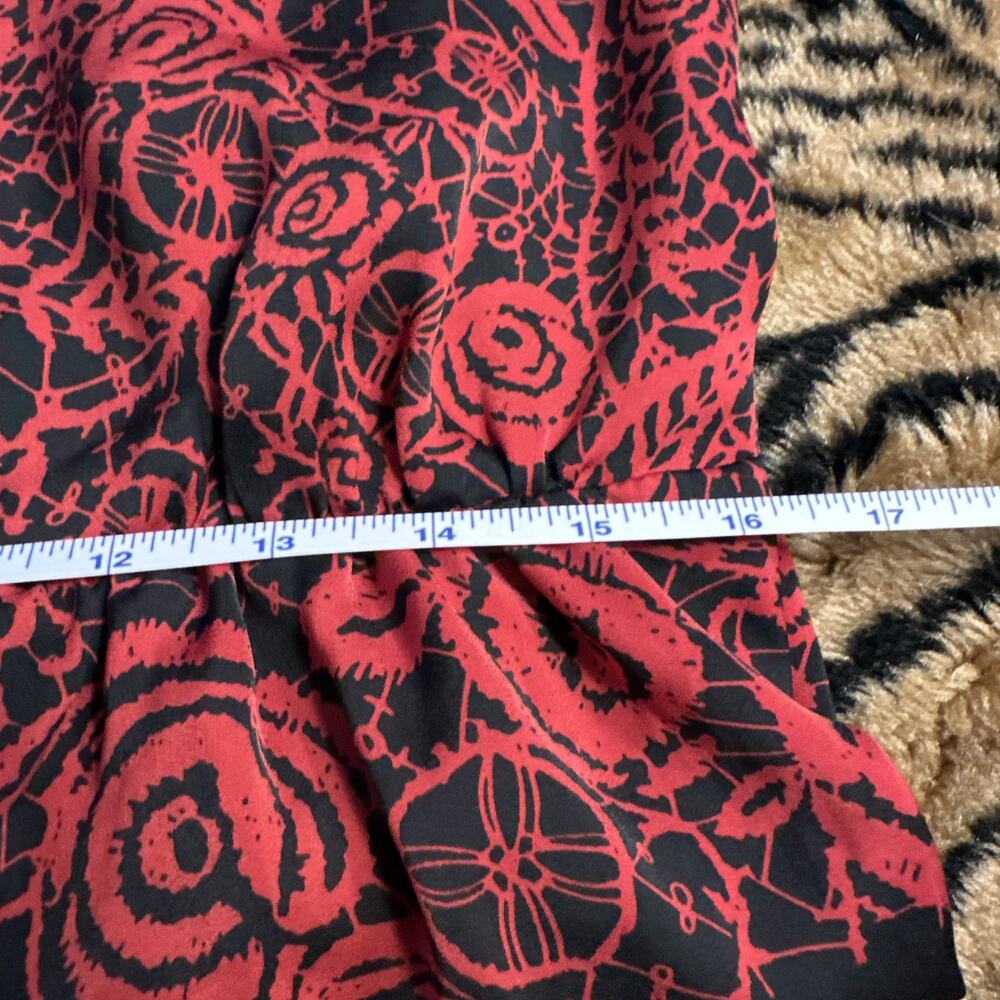 Apt 9 Red & Black Strapless Dress Rose & Vines Design Size XL Side Zip ADJ Strap - Picture 5 of 12